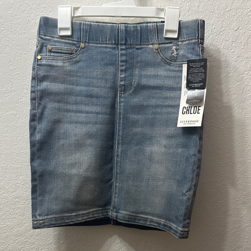 Liverpool Chloe Denim Pencil Skirt - Lawson
